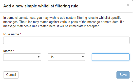 Whitelist Filtering rule 