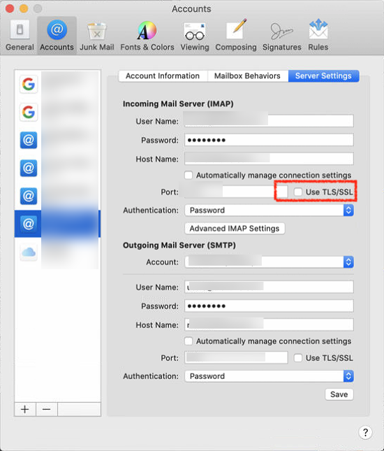 mac mail settings for gmail
