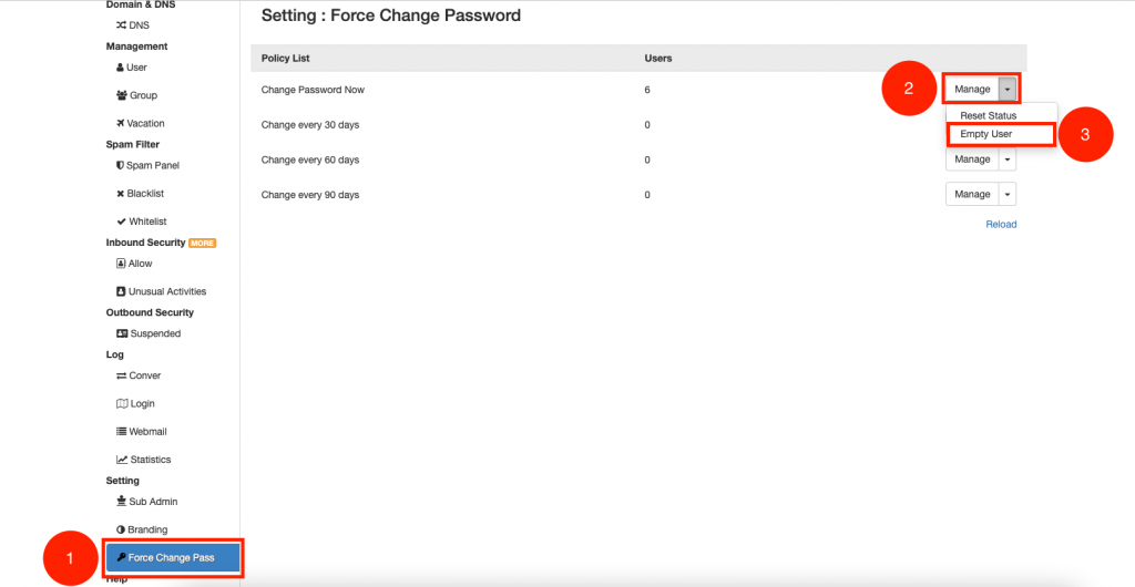[Email Panel]Force Change Password – Manual TH